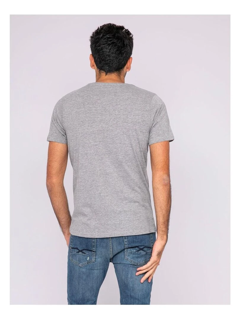 T shirt col rond pur coton organique WAMASSOU   Gris clair