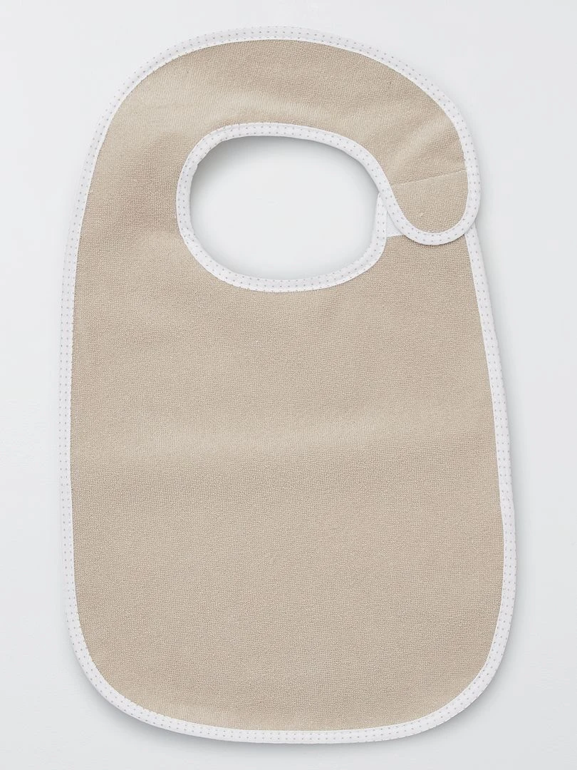 Le lot de 7 bavoirs éponge doublés Marron/blanc