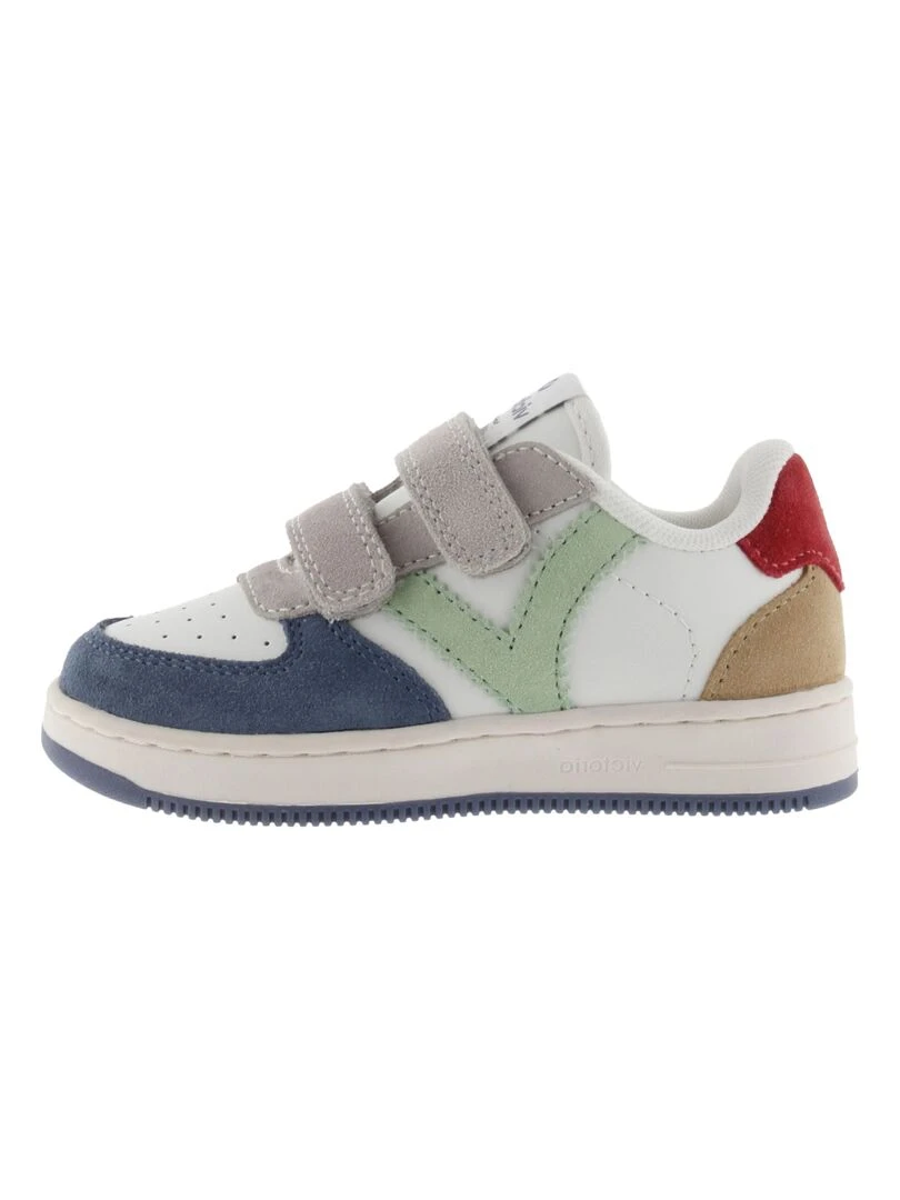 Basket Cuir Enfant Victoria Bleu