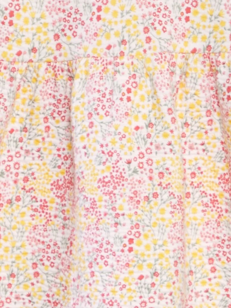 Robe en maille froissée à col claudine   Rose