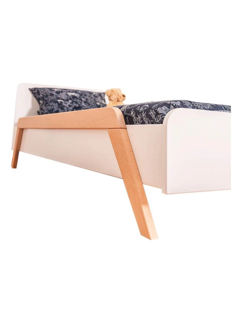 Lit enfant avec barrières Pixia   AKITEN RETAIL   Blanc Marron