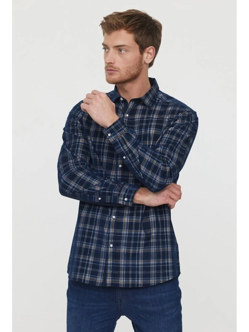 Lee Cooper Chemise manches longues coton regular DRATY Bleu marine