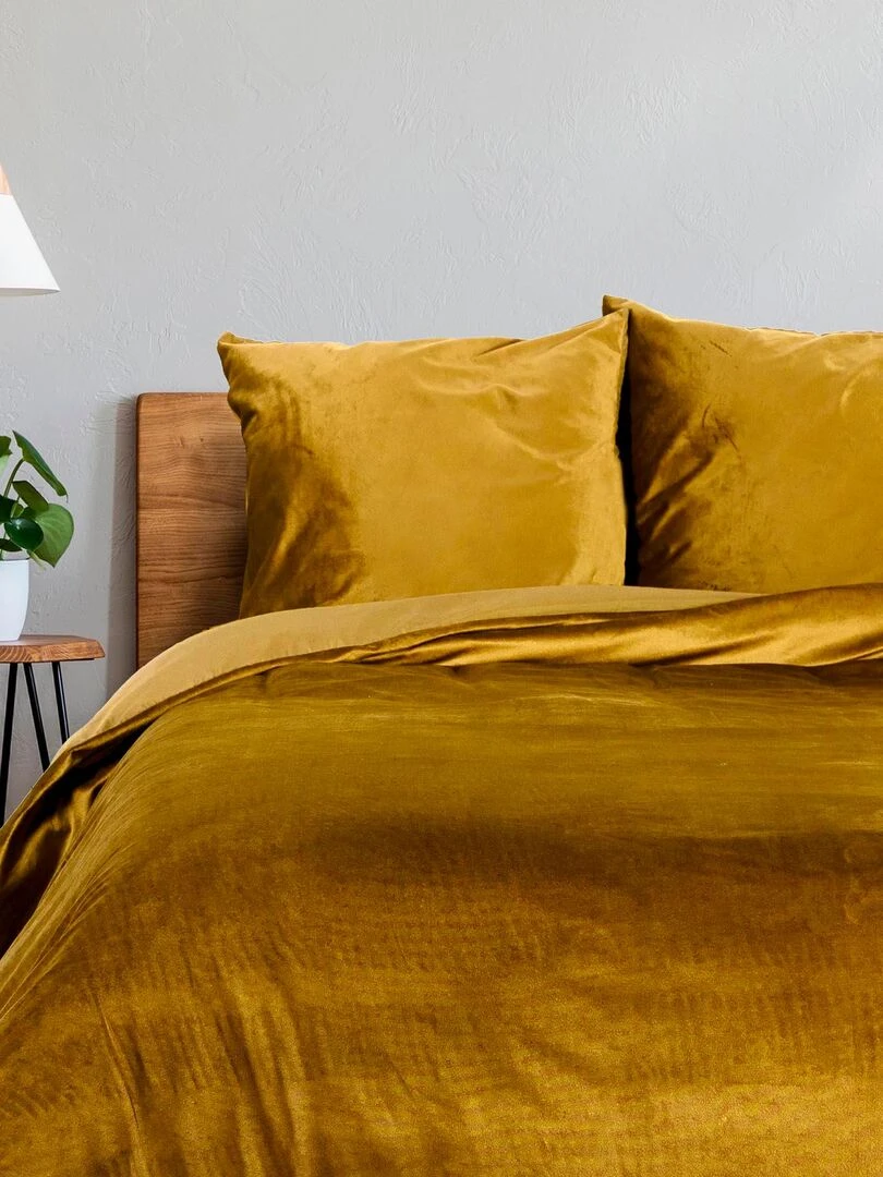 Parure Housse de couette Collection Velours Jaune