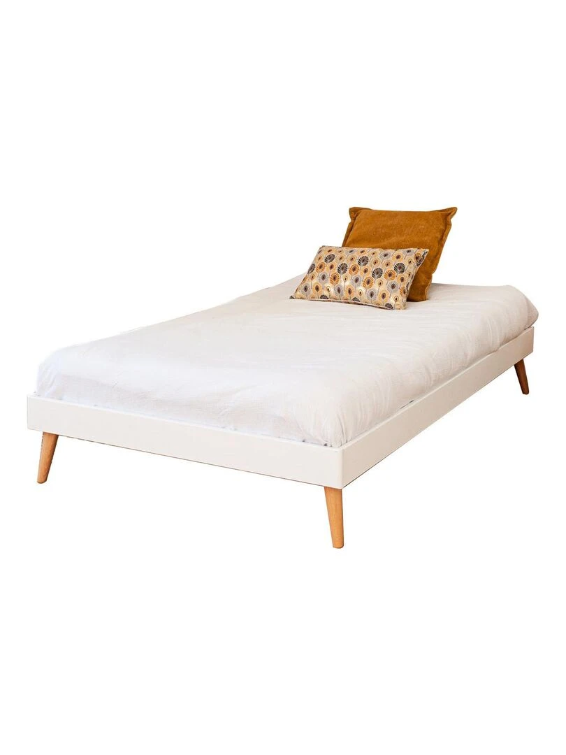 Lit avec pieds Doris   AKITEN RETAIL   Blanc Blanc