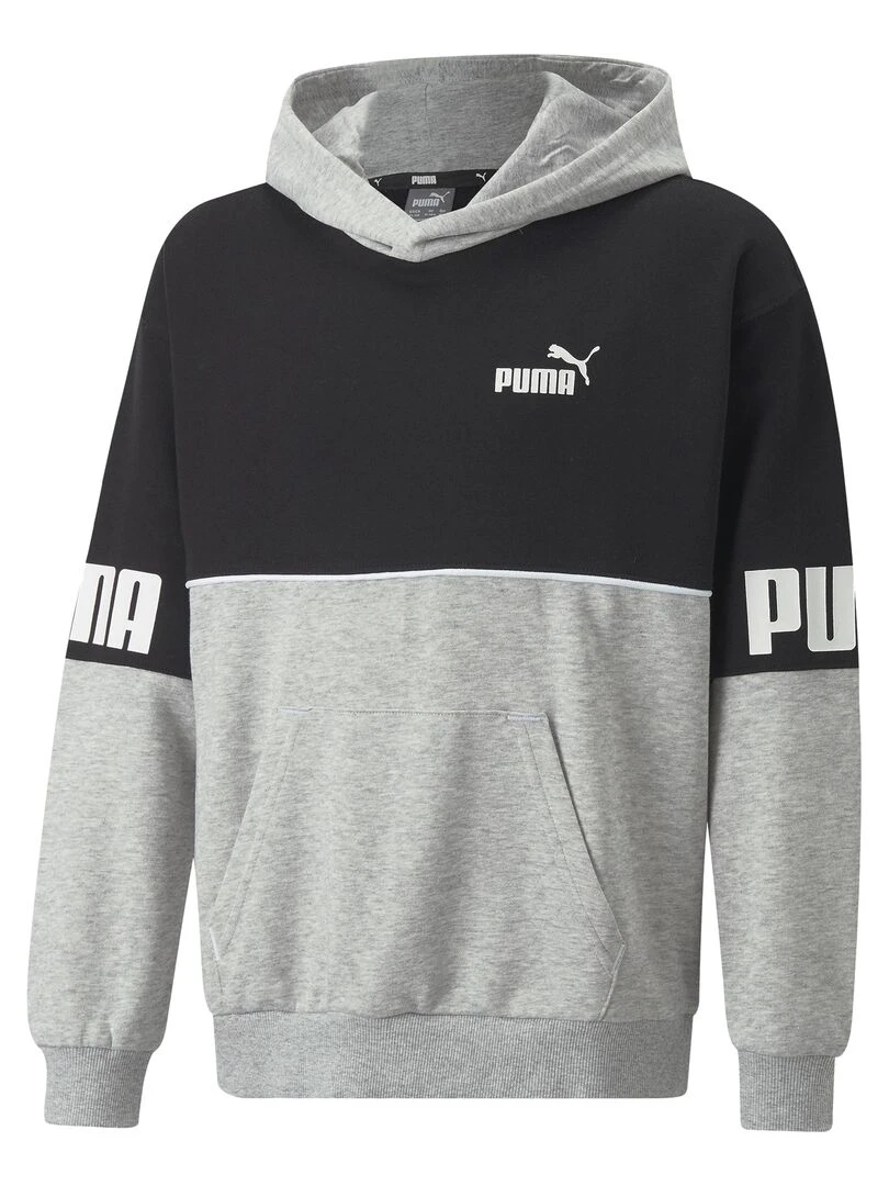 Sweat à Capuche Enfant Puma Power Colorblock Gris