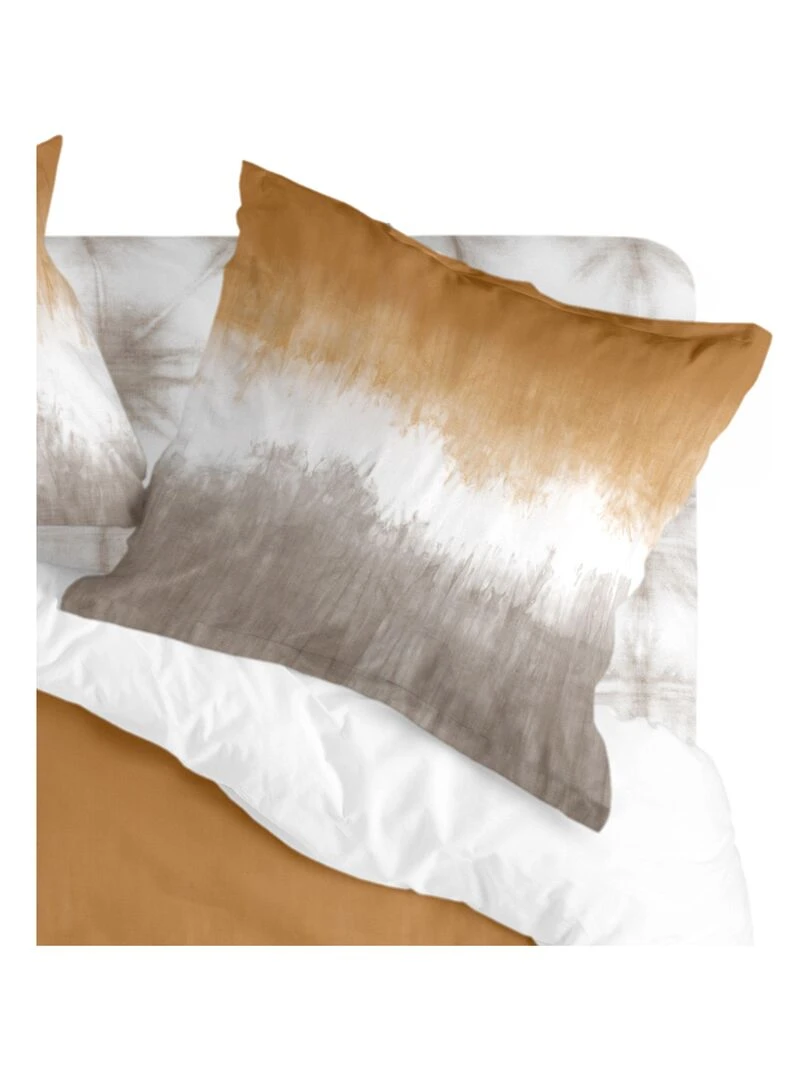 Taie d'oreiller Tie dye "Happyfriday"   Blanc