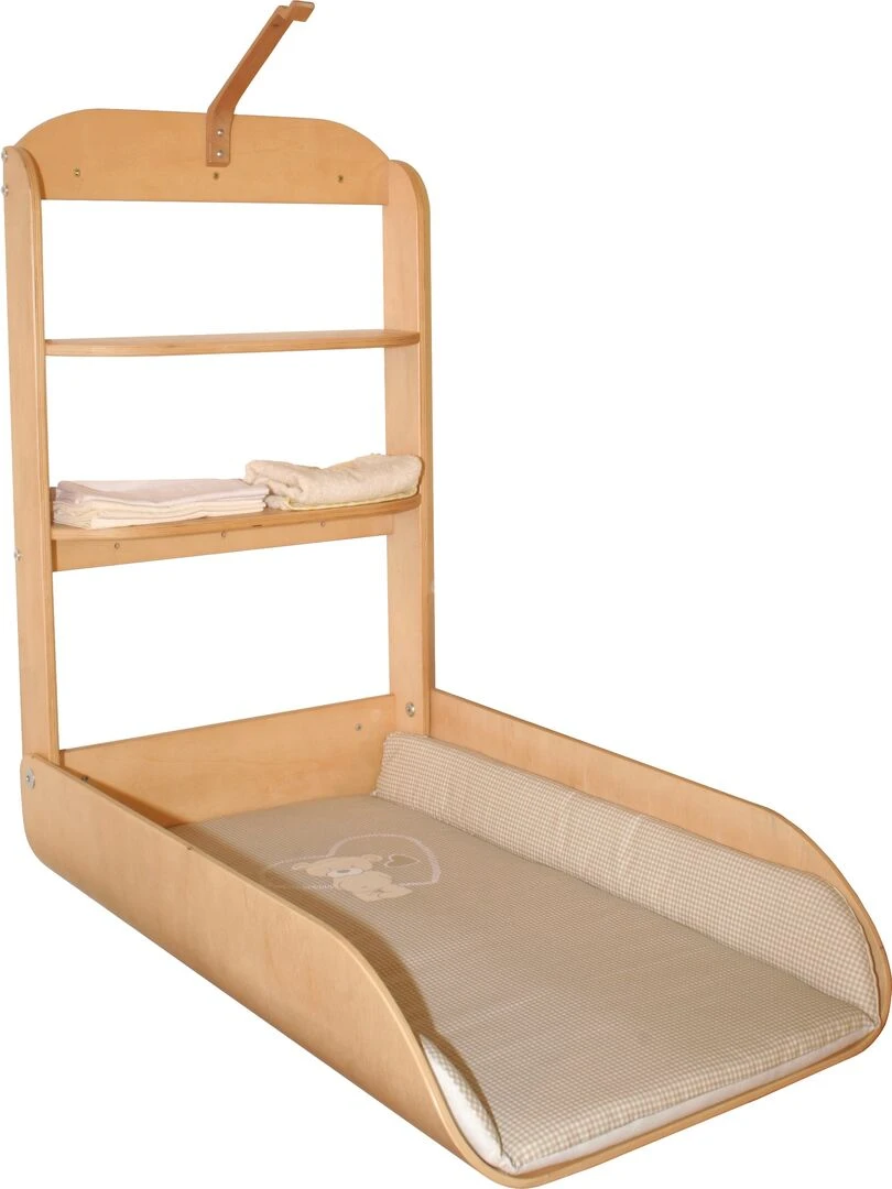 ROBA Table À Langer Murale + Matelas À Langer "Liebhabear" Naturel Marron
