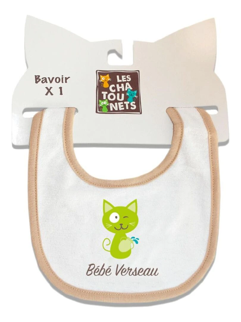 Bavoir Verseau LES CHATOUNETS Blanc