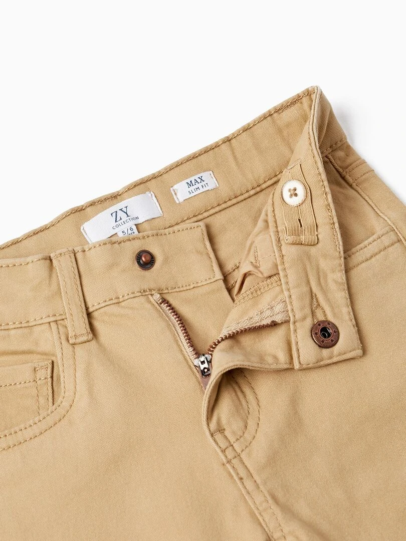 Pantalon en sergé de coton pour garçon 'Skinny'  PICASSO   Beige