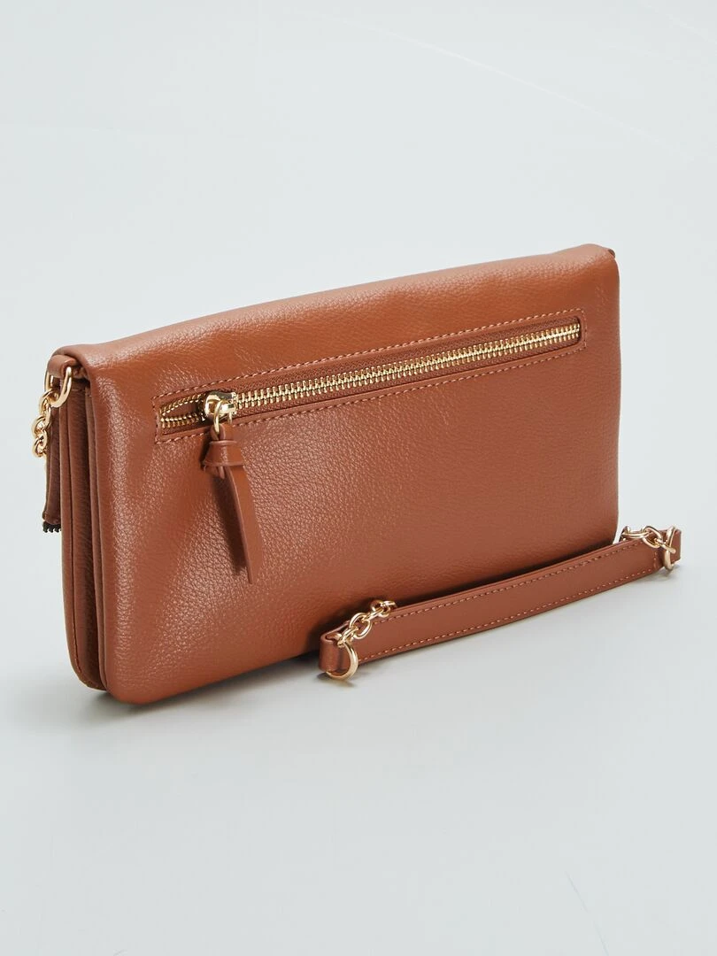 Sac enveloppe à chaine bandoulière Marron