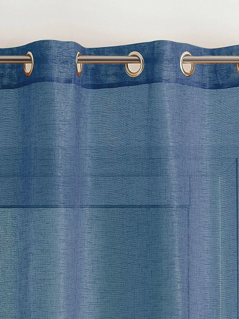 Voilage en étamine fantaisie à oeillet   Bleu