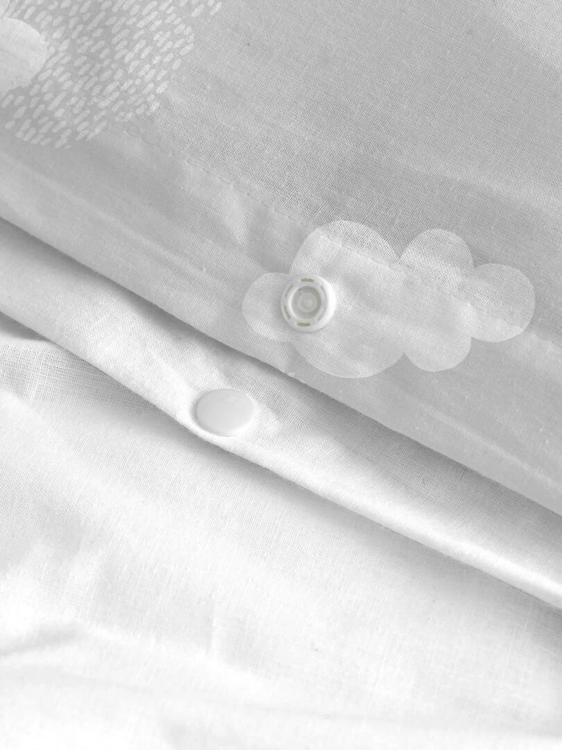 Parure housse de couette 2 pièces Clouds "Happyfriday"   Gris
