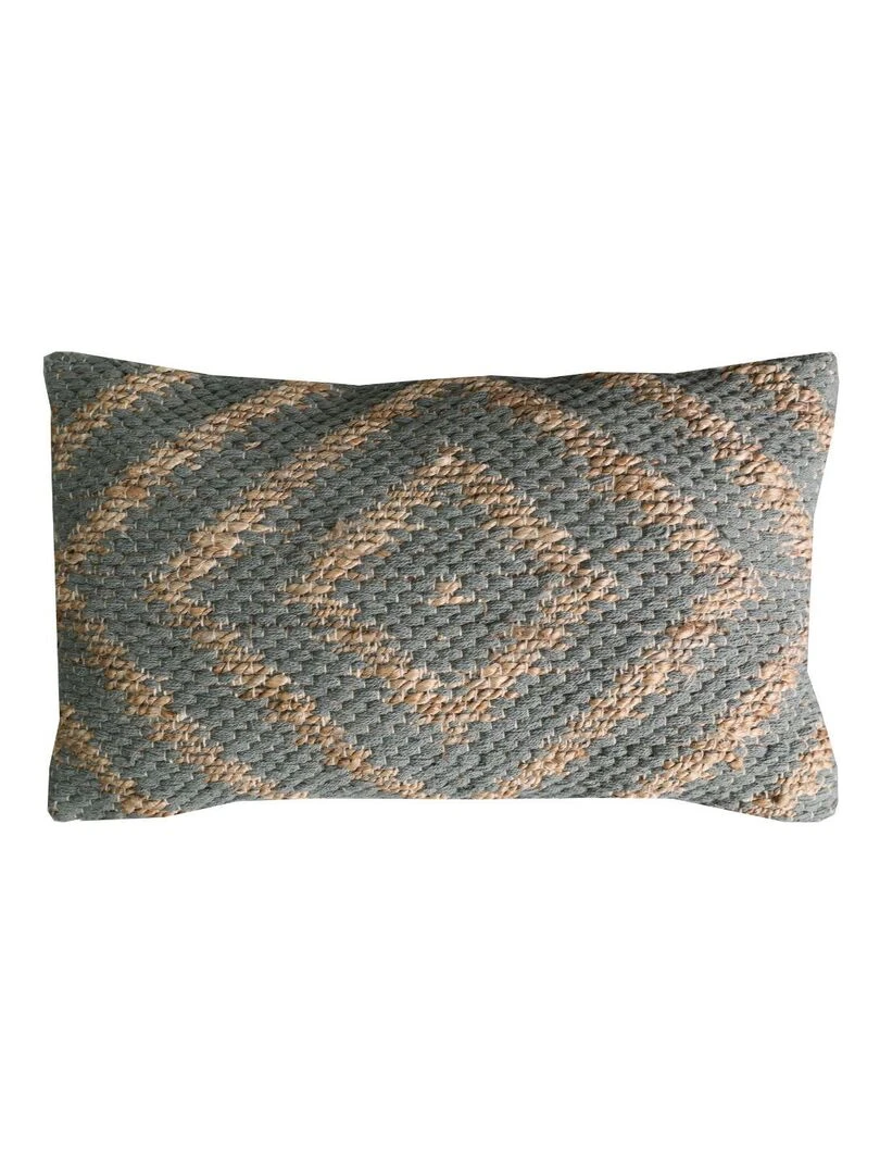 Coussin en coton et jute 'Deko&co' Kaki