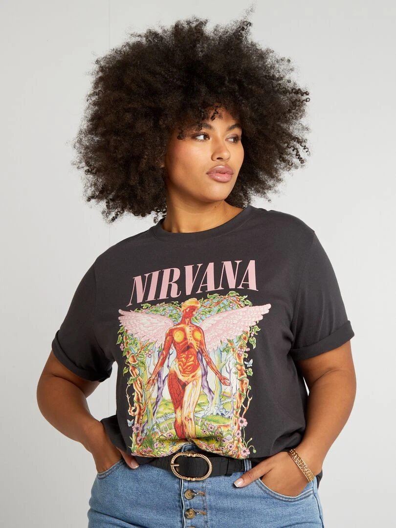 T shirt manches courtes 'Nirvana' Gris