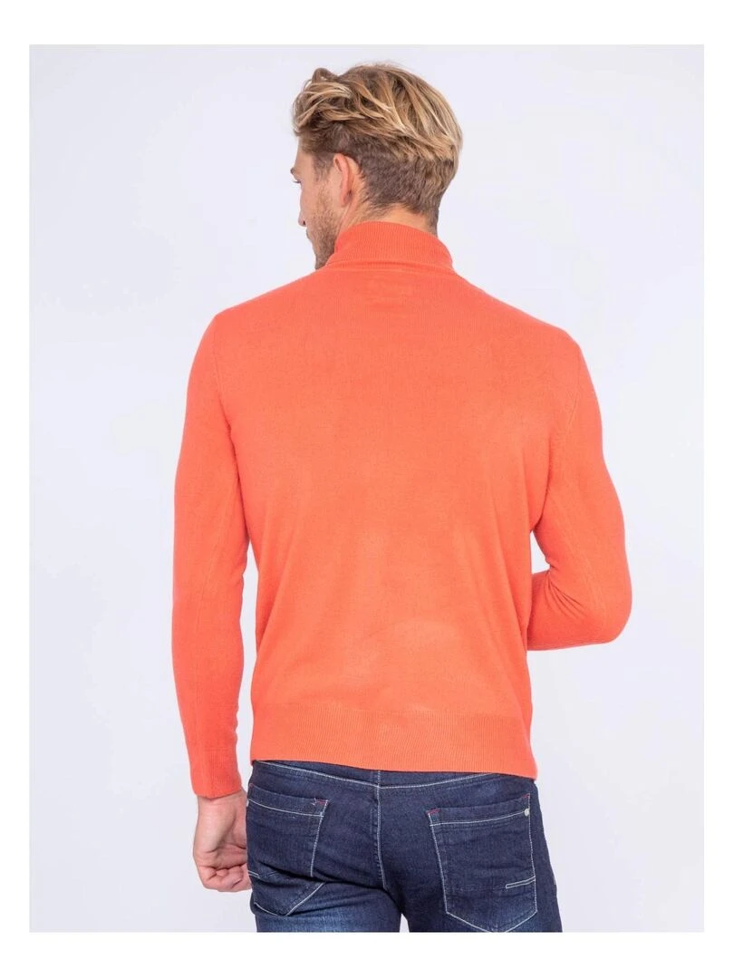 Pull col roulé aspect cachemire LOVOU Orange corail