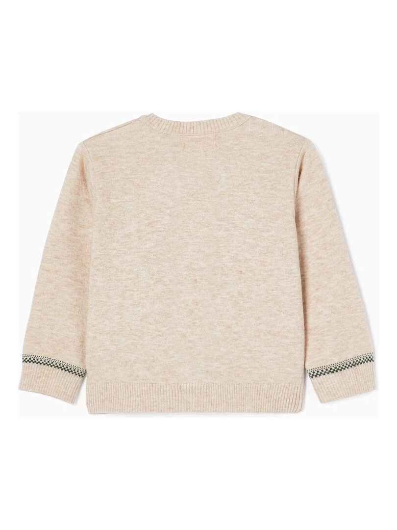Gilet en Maille Bébé Fille 'B&S' NOËL Beige