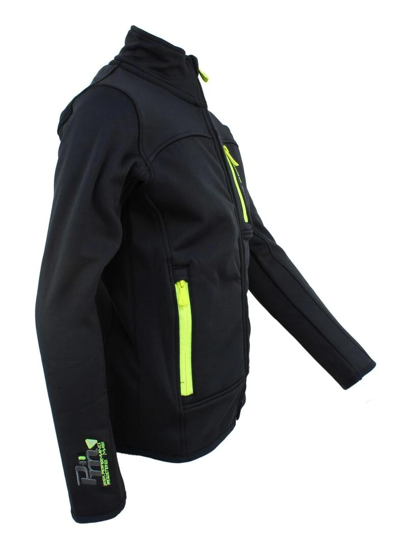 Blouson polarshell garçon ECANTON   PEAK MOUNTAIN   Noir Jaune