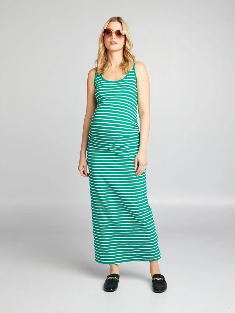Robe longue de maternité Vert