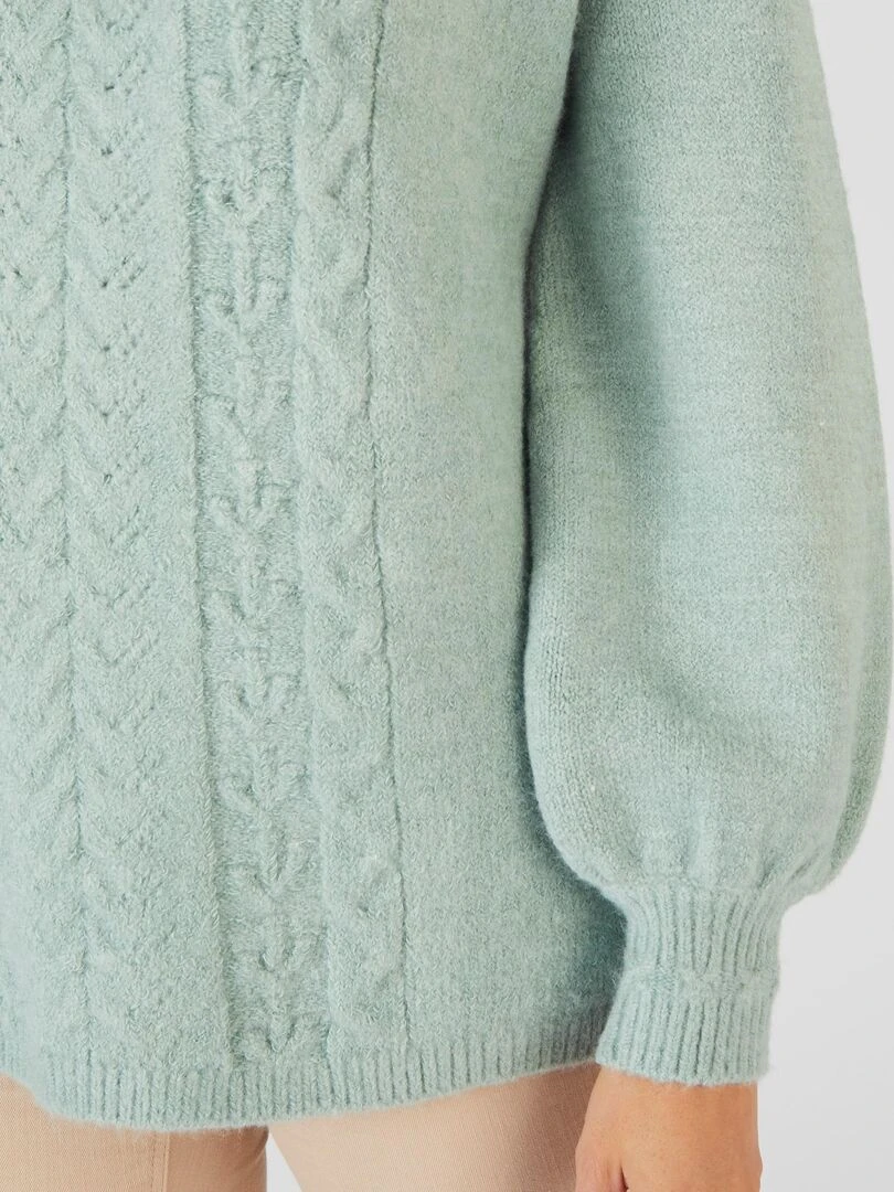 Pull jeu de maille fantaisie Thermolactyl Damart Vert jade