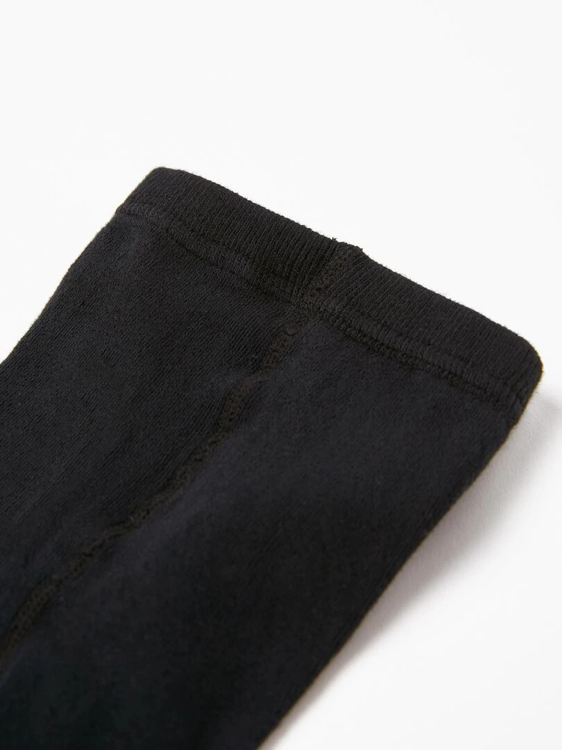 Collants Maille Côtelée Anti Boulochage Fille ESSENTIALS LINE Noir