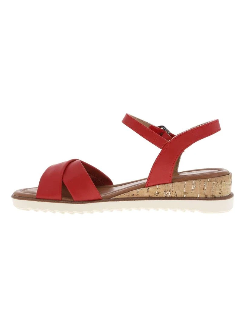 TAMARIS   Nu pieds talon compensé bas   Rouge
