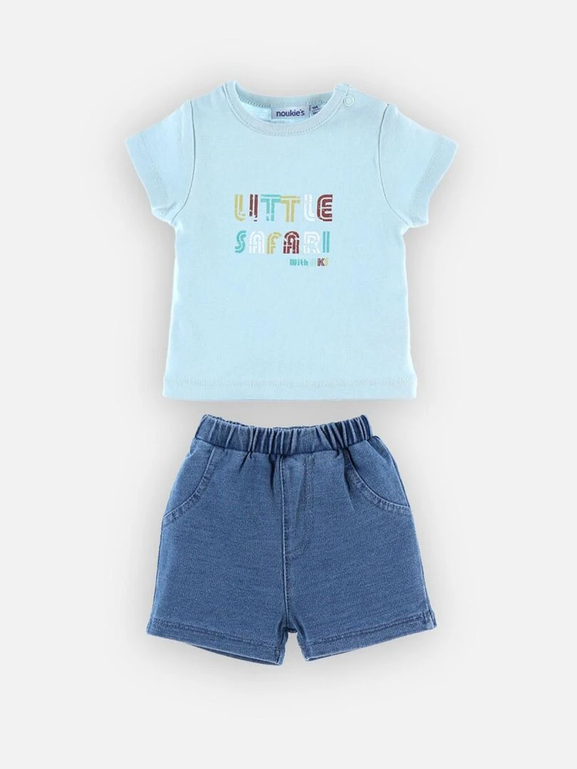 Set t shirt + short denim Noukie's Bleu