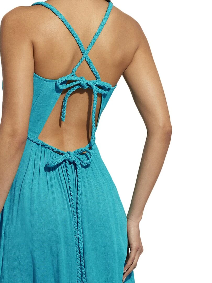 Robe longue estivale Barbados   Bleu turquoise