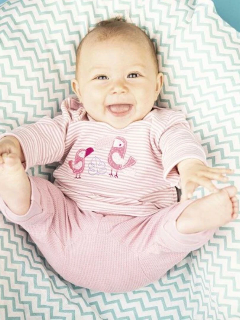 Pantalon Naissance en Coton Bio Rose   Rose