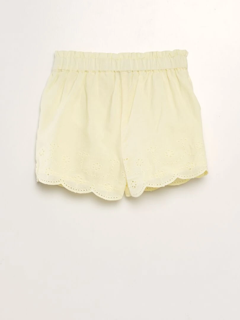 Short en voile coton Jaune