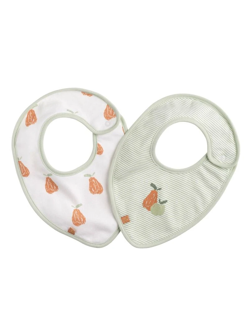 Bavoirs en coton lot de 2 Vert tilleul SAUTHON Vert tilleul