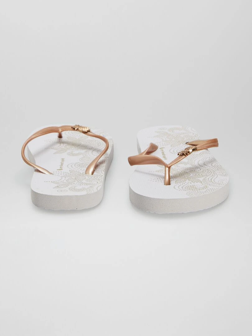 Tongs ananas   blanc