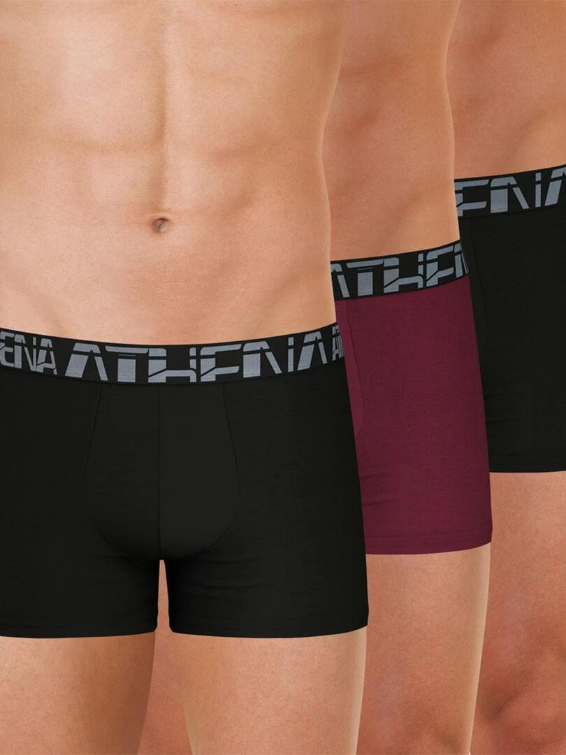 Lot de 3 boxers homme 720 Stretch Micro Noir Bordeaux