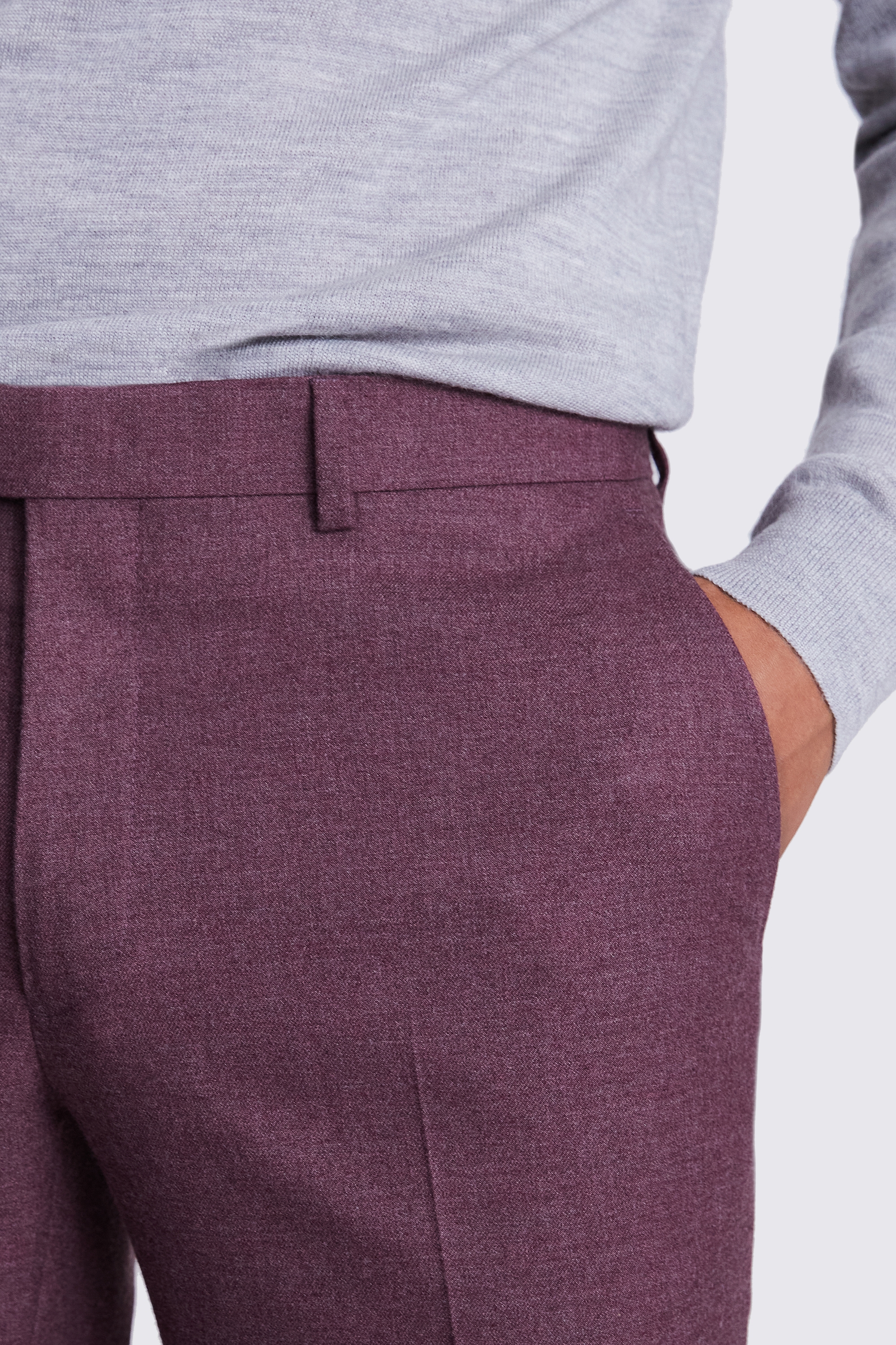 Slim Mulberry Flannel Trousers   Buy Online at Moss