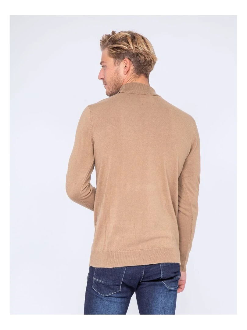 Pull col roulé aspect cachemire LOVOU Marron