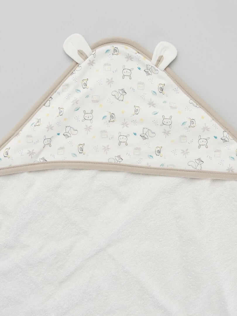 Ensemble cape de bain + gant   beige
