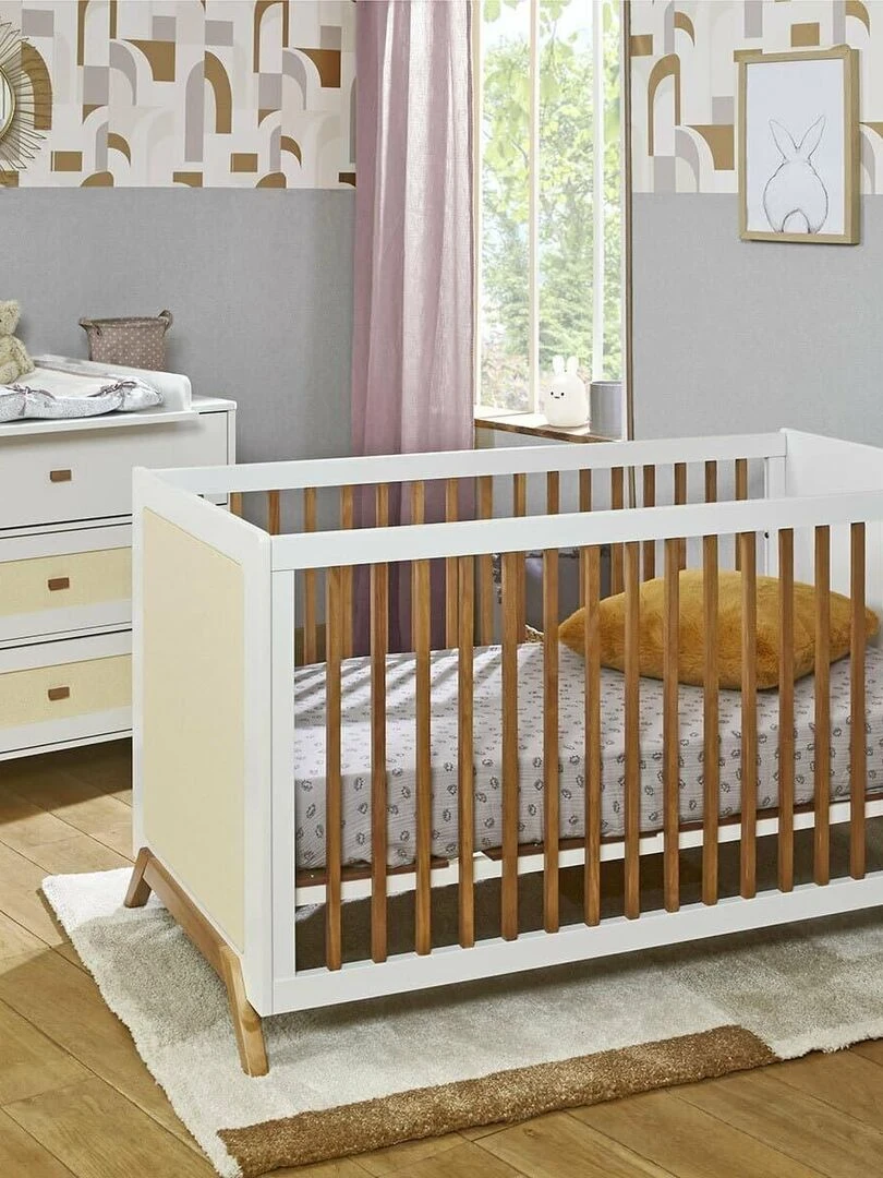 Lit bébé avec cannage Azu   AKITEN RETAIL   Blanc