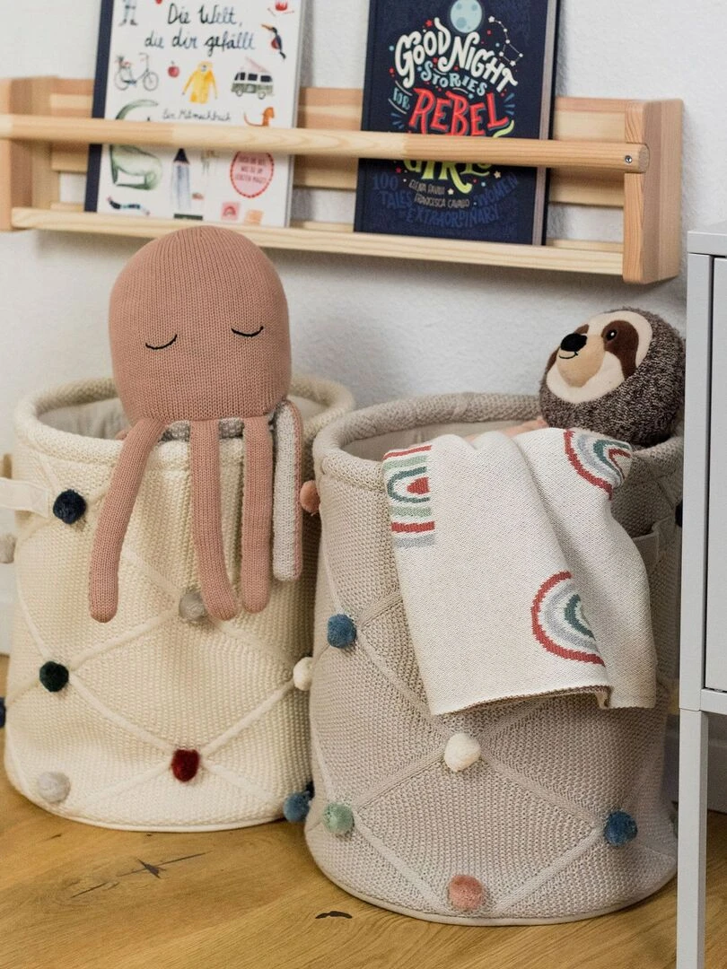 Panier de rangement Pompon   Beige