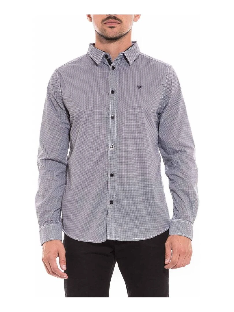 Chemise manches longues carreaux TENOBI Noir