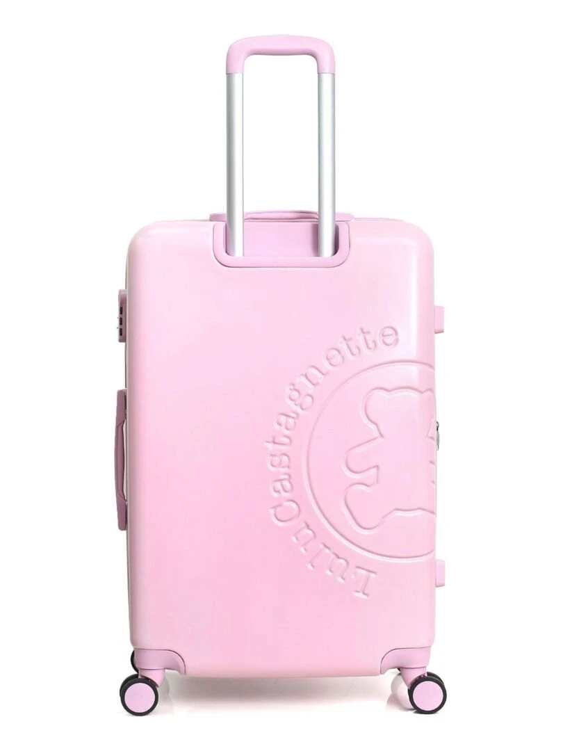 Valise Grand Format Rigide 75cm OURS LUNETTE   Rose