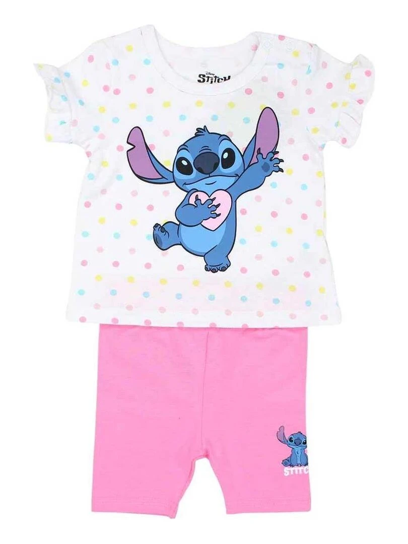 Disney Ensemble T shirt legging bébé fille Imprimé Lilo Et Stitch Rose
