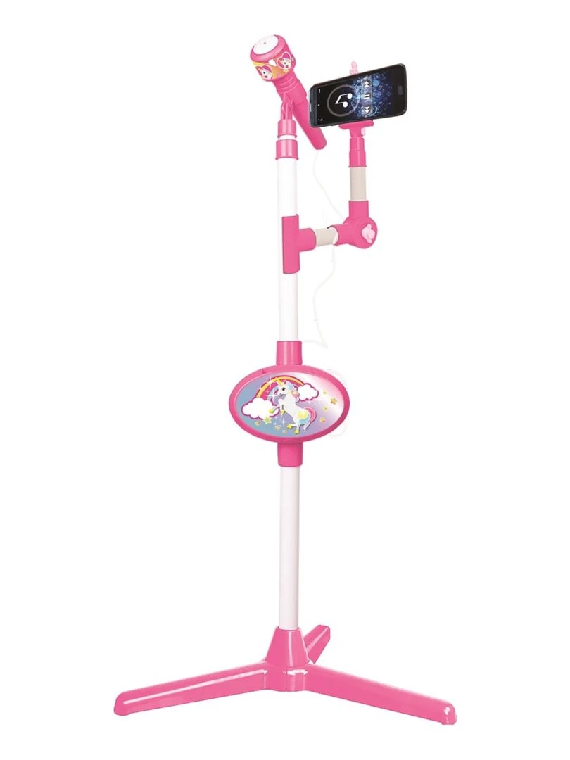 Microphone Sur Pied Lumineux Ajustable Avec Haut parleur Effets Sonores Coloris Licorne N/A