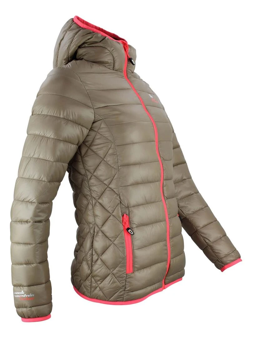 Doudoune fine à capuche femme ALISEO   Gris taupe