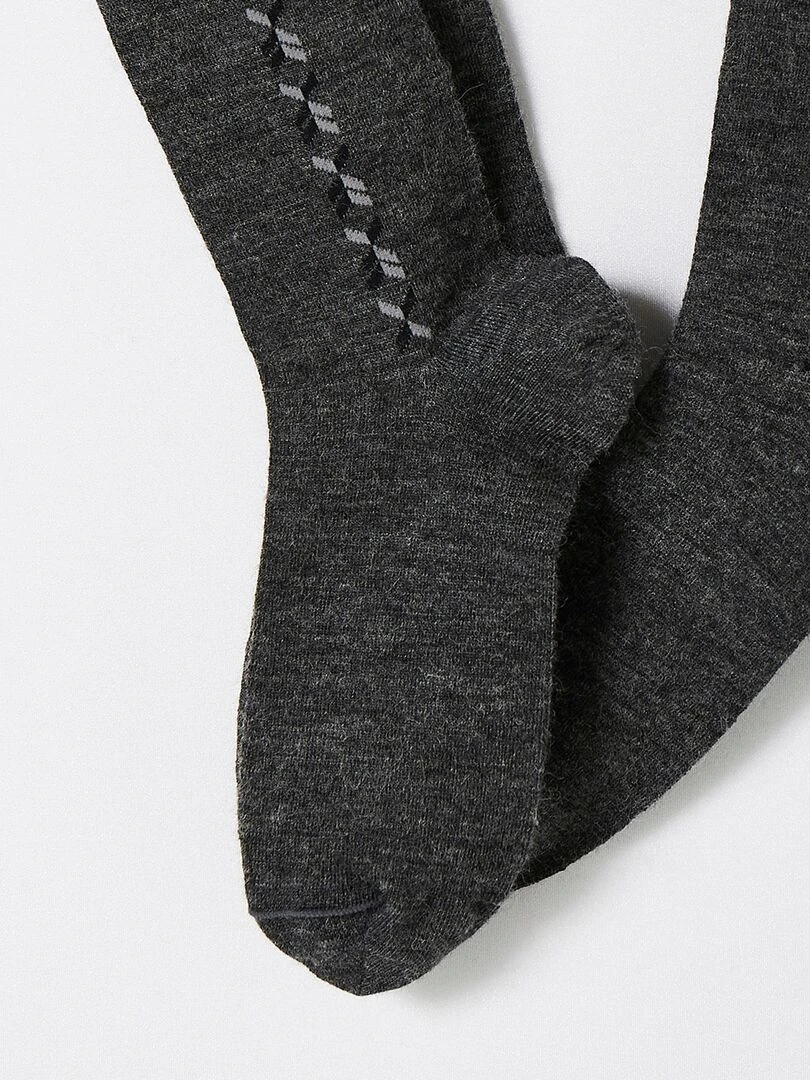 Lot de 2 paires de chaussettes maille jersey mélange laine Thermolactyl   Damart   Gris