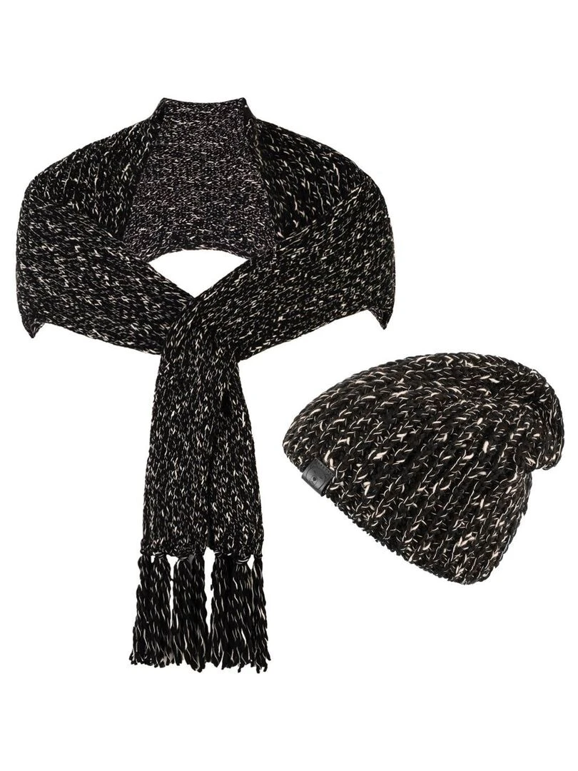 Ensemble Echarpe Bonnet Cabra Made in UE Noir