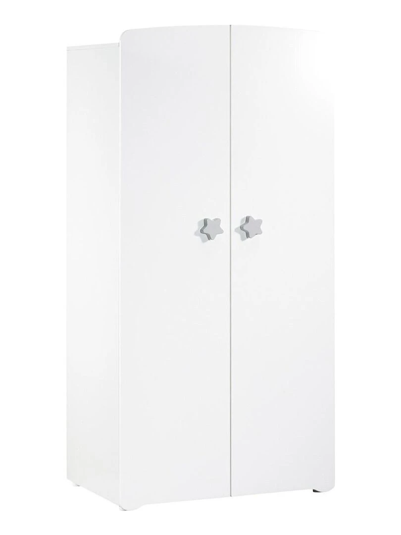 Armoire bébé 2 portes BABYPRICE Blanc Gris