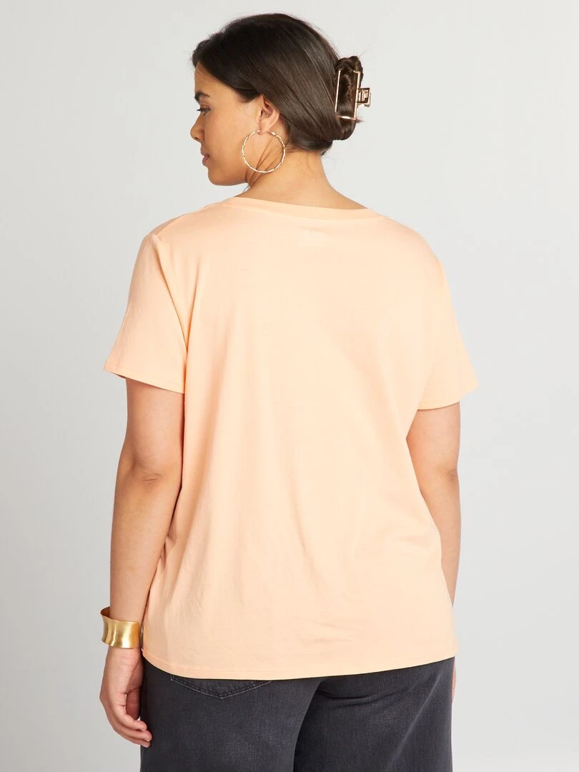 Tee shirt en coton avec imprimé   Orange