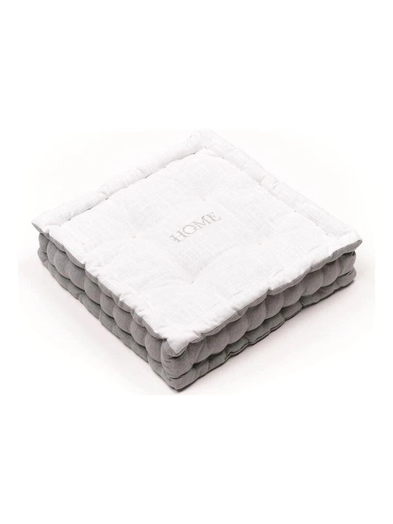 Coussin de sol avec broderies 'CHARME' 'TODAY'   Gris