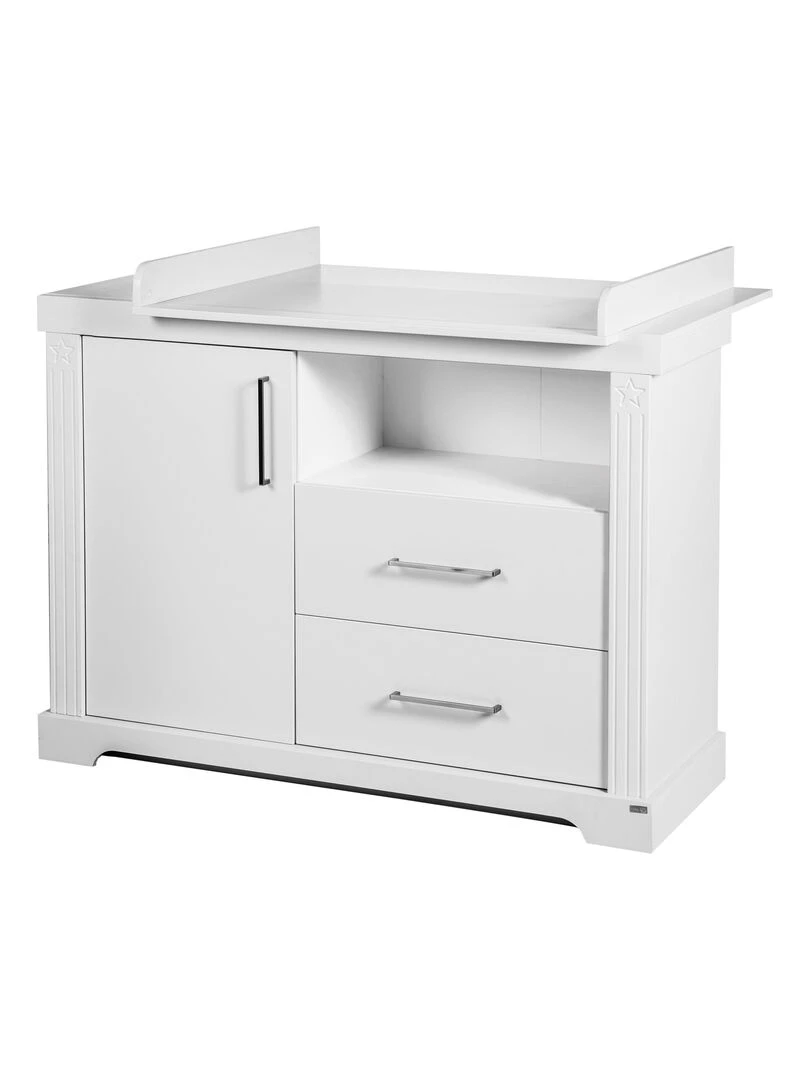 ROBA Commode à Langer "Maxi" – avec Plan à Langer Amovible – Style maison de campagne Blanc