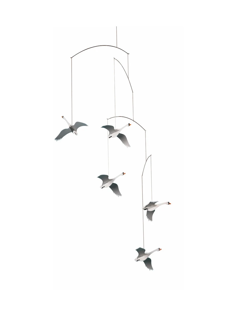 'flensted Mobiles' Scandinavian Swans Blanc