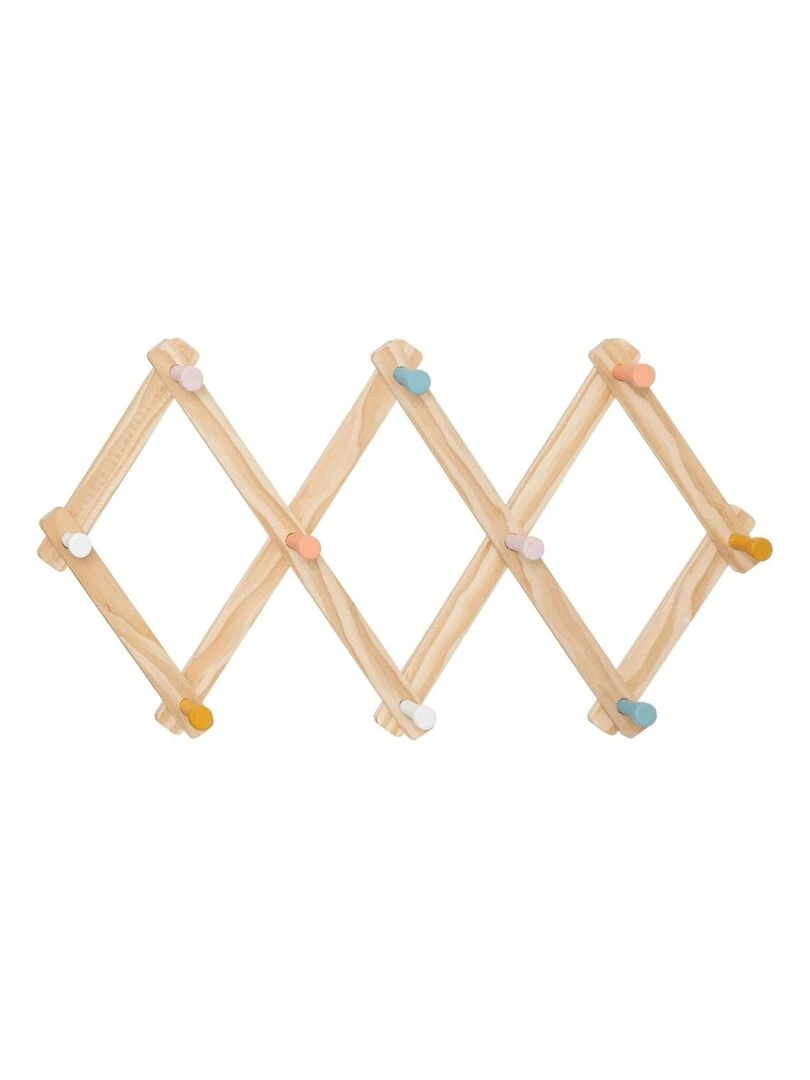 Patère accordéon bois 10 crochets Beige